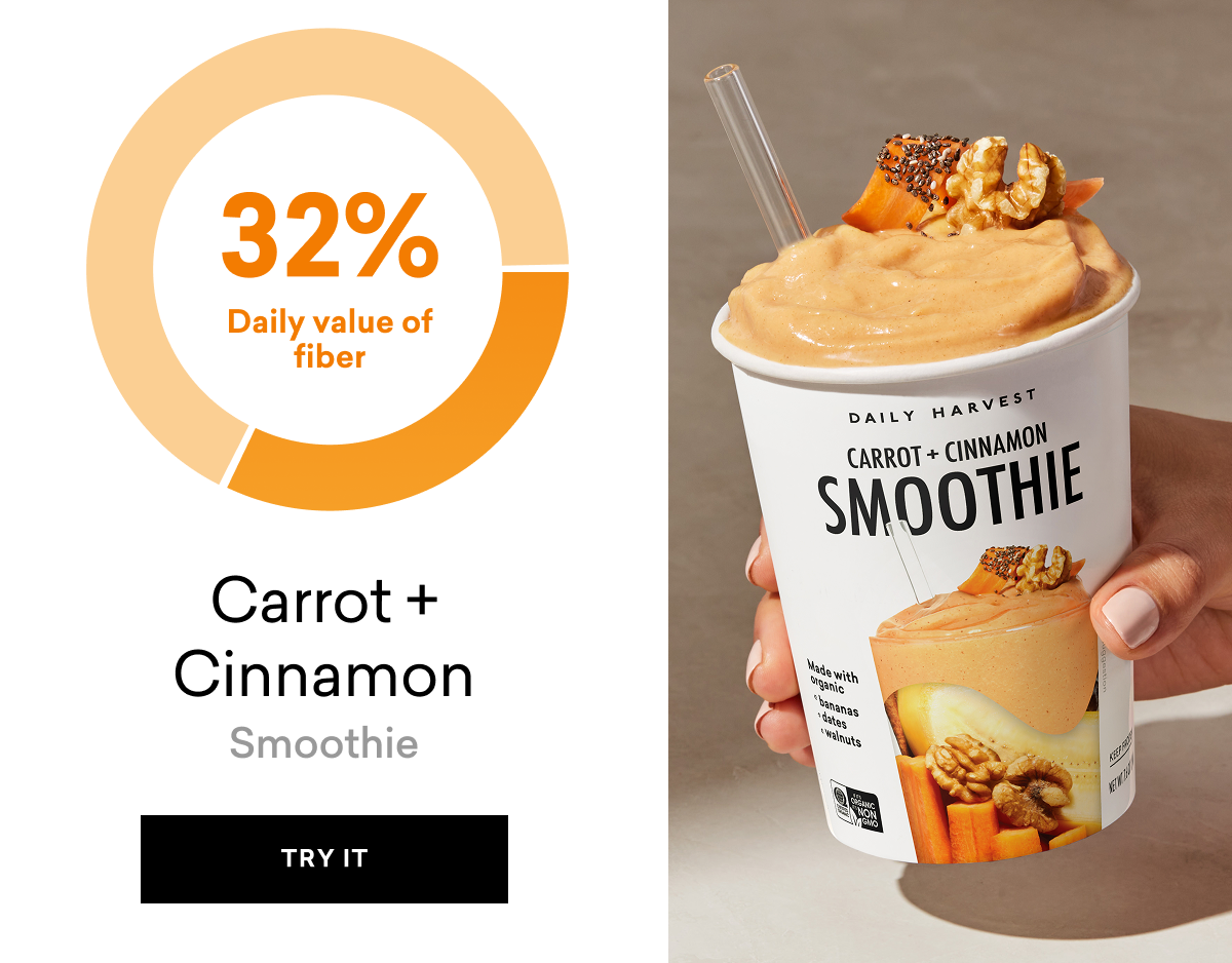 Carrot and Cinnamon smoothie: 32% Fiber Carrot and Cinnamon smoothie: 32% Fiber