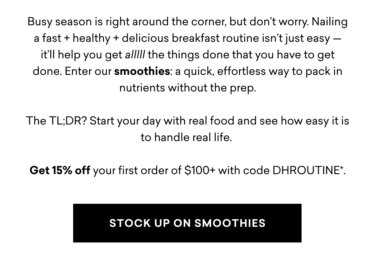 STOCK UP ON SMOOTHIES STOCK UP ON SMOOTHIES