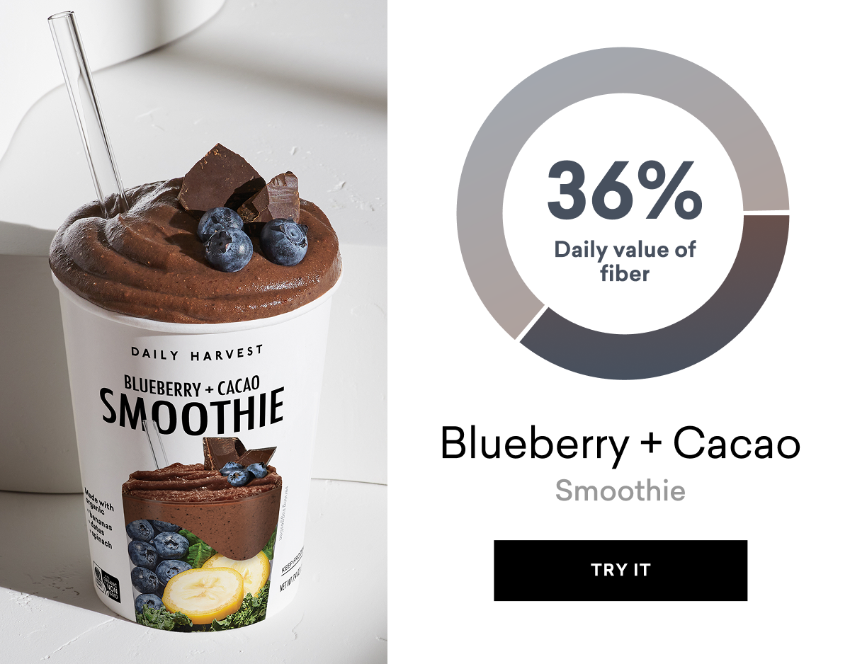 Blueberry and Cacao smoothie: 36% Fiber Blueberry and Cacao smoothie: 36% Fiber