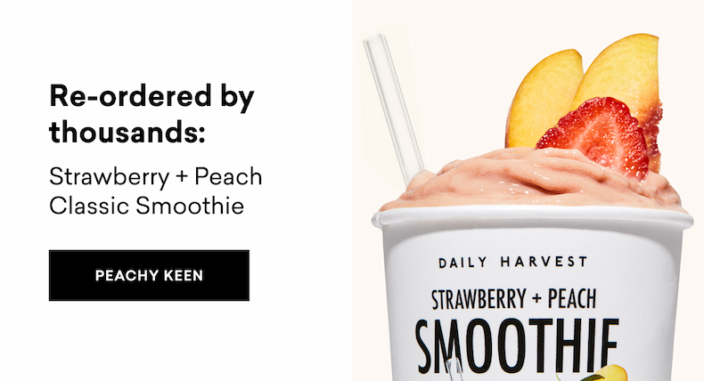 Re-ordered by thousands: Strawberry + Peach Classic Smoothie