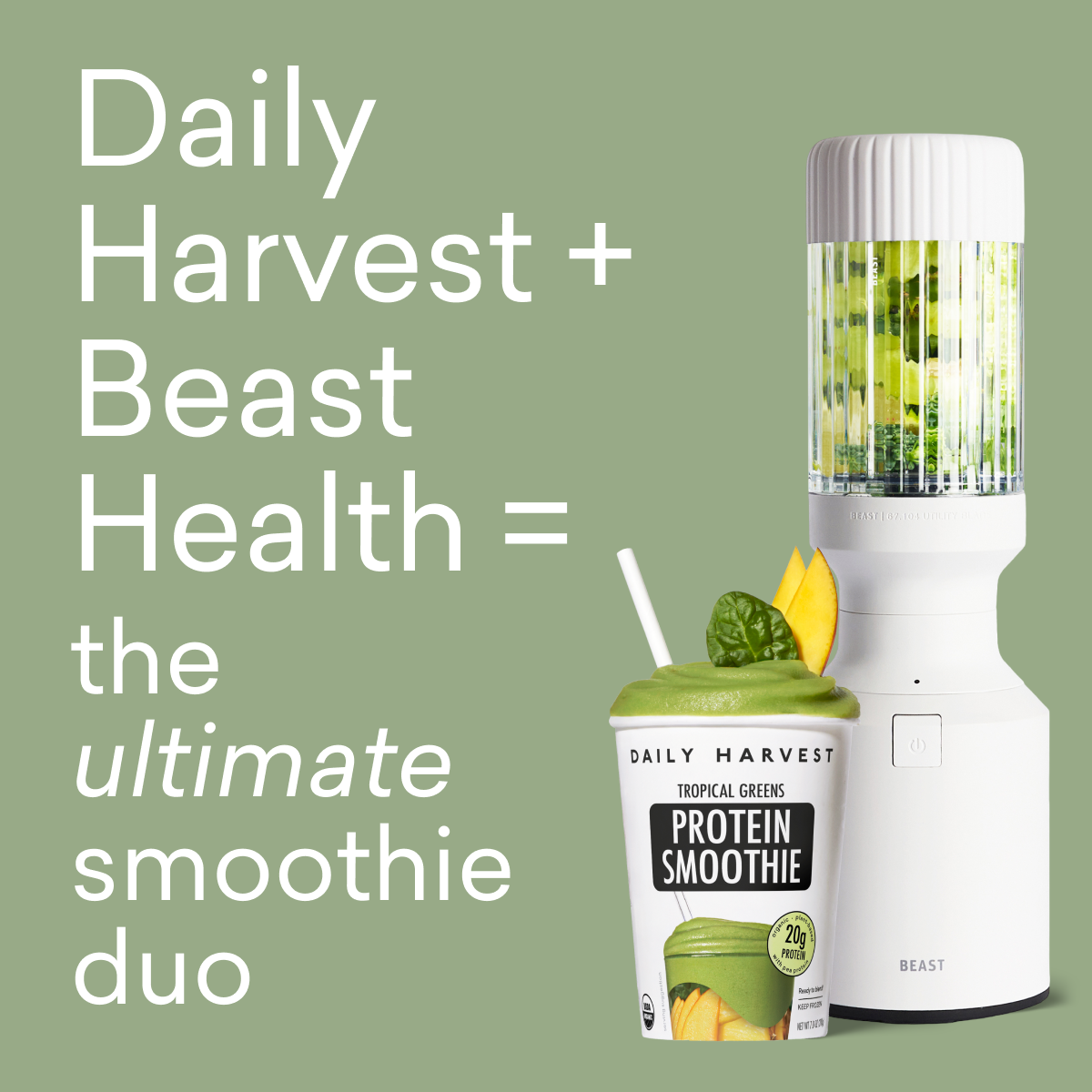 Daily Harvest + Beast Health = the ultimate smoothie duo