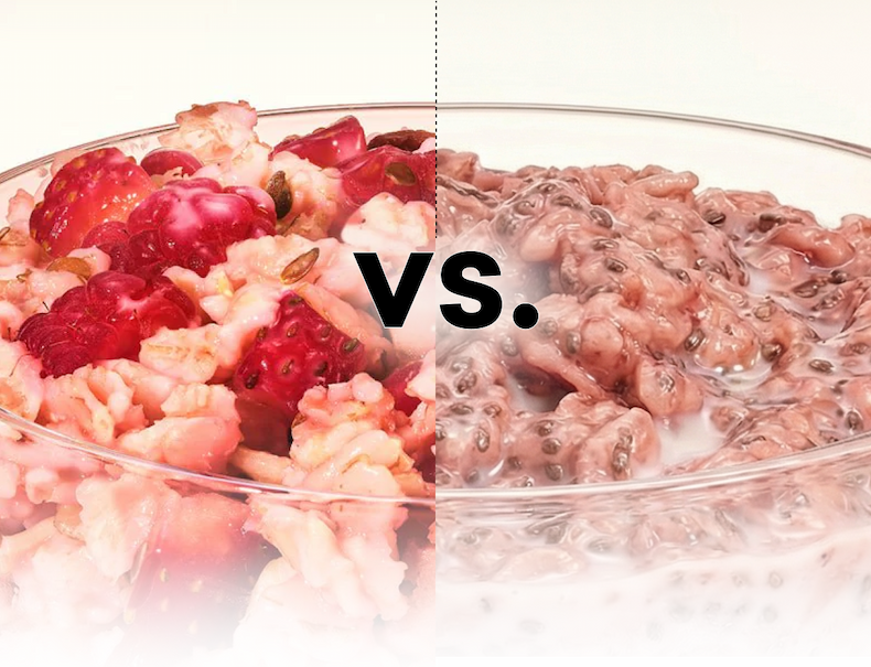 Comparison image of two oat bowls