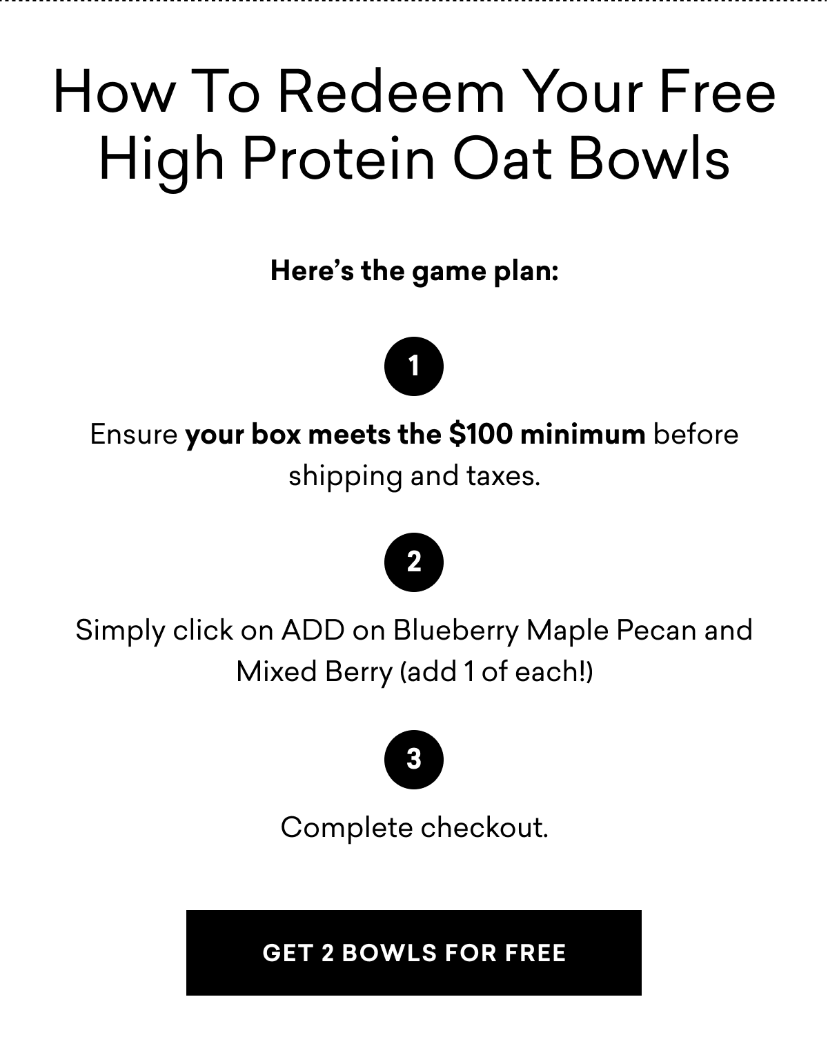 How To Redeem Your Free High Protein Oat Bowls