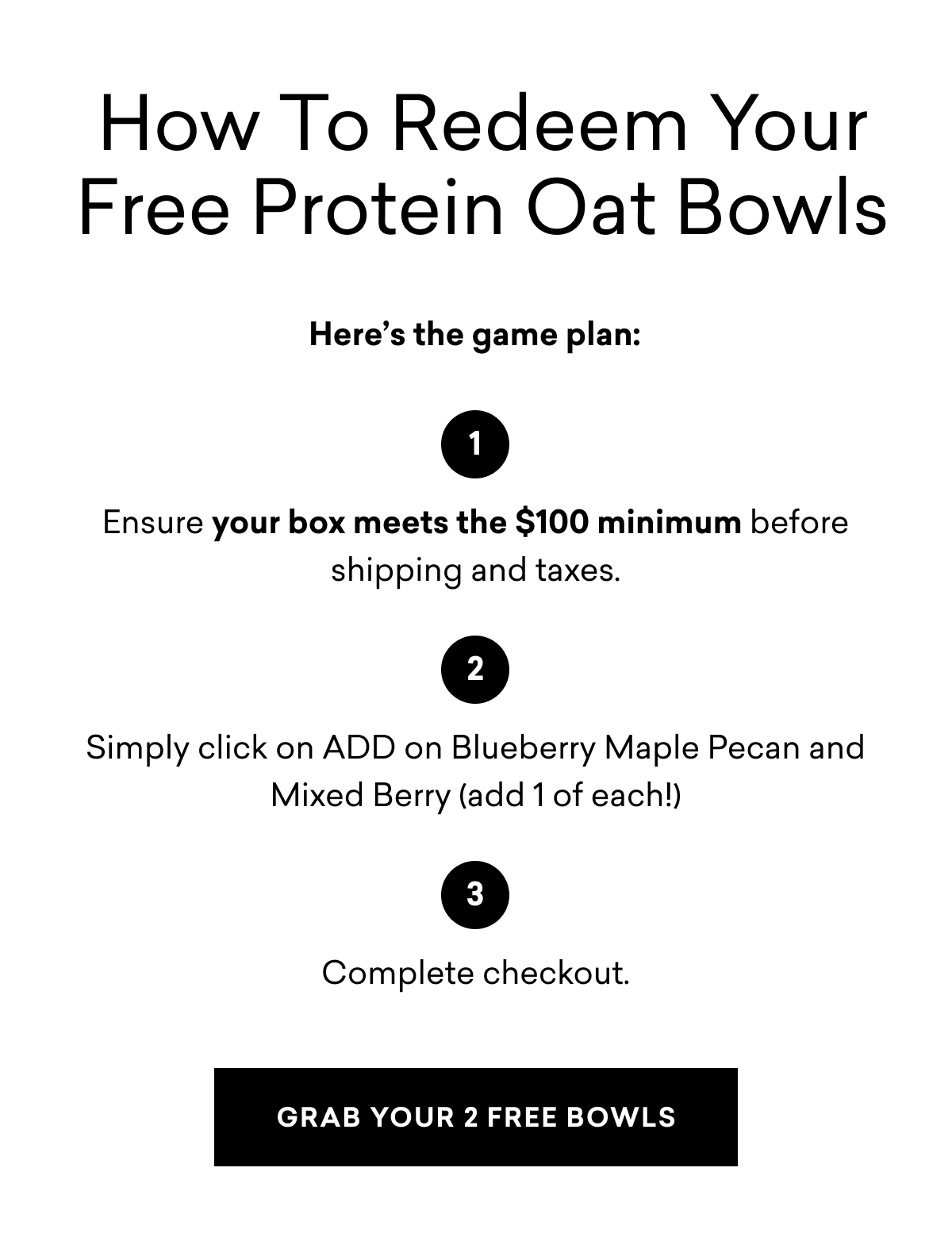 How To Redeem Your Free Protein Oat Bowls