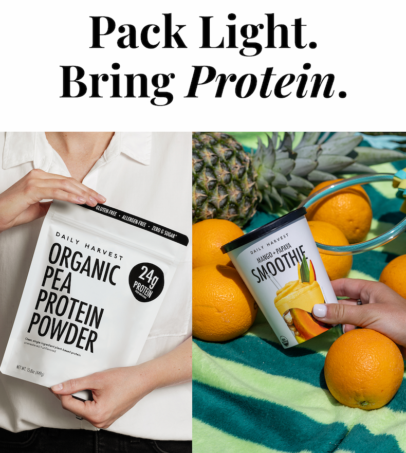 pack light. bring protein. pack light. bring protein.