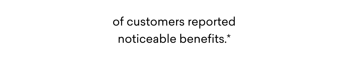 The hype is real: 78% of customers reported noticeable benefits.