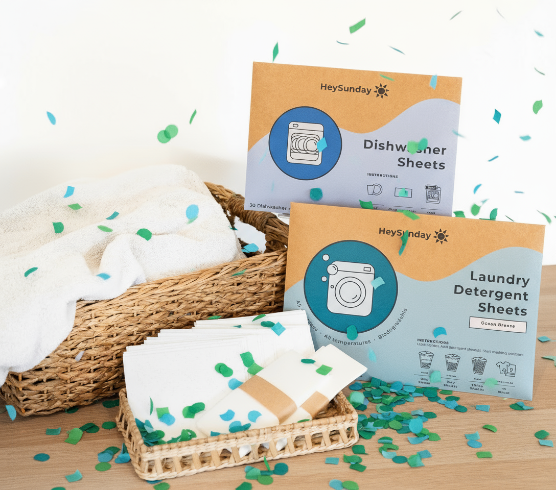 an image of a basket of laundry deter sheets and a basket of towels