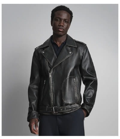 Rhodes Vintage Leather Moto Jacket