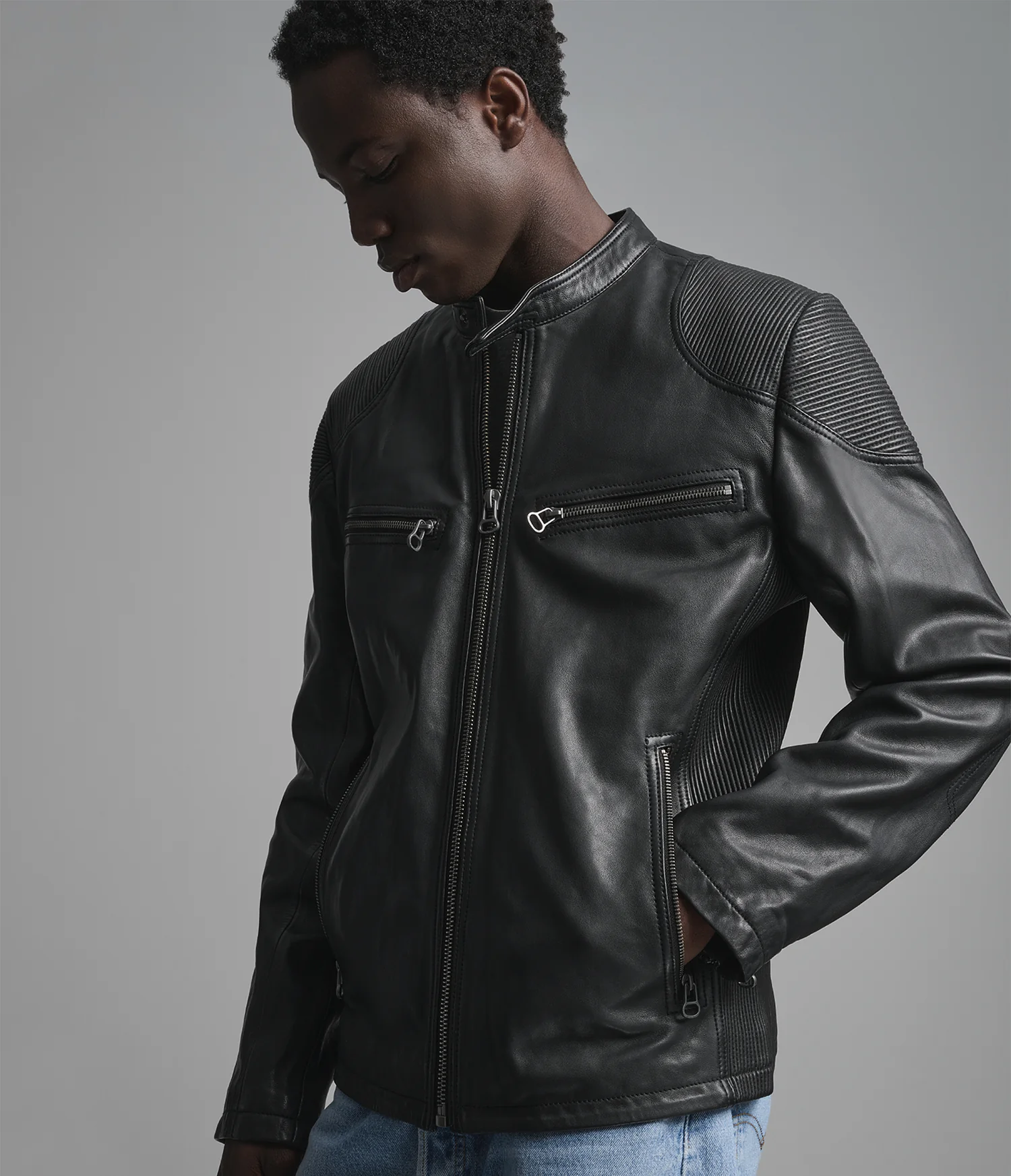 Drew Leather Racer Jacket