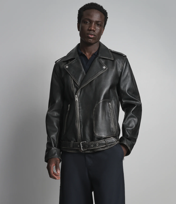 Rhodes Vintage Leather Moto Jacket