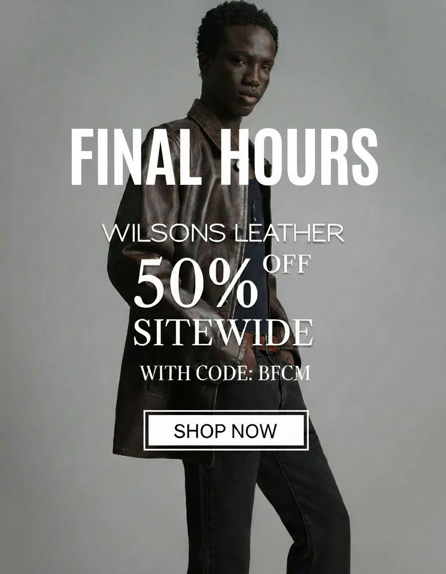 an image of a man in a leather jacket and jeans standing in front of a white background