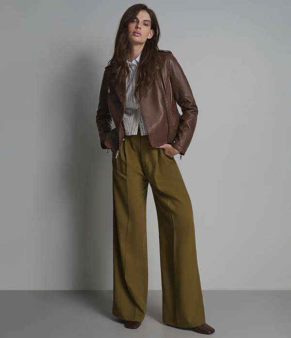 Madeline Asymmetrical Leather Moto Jacket