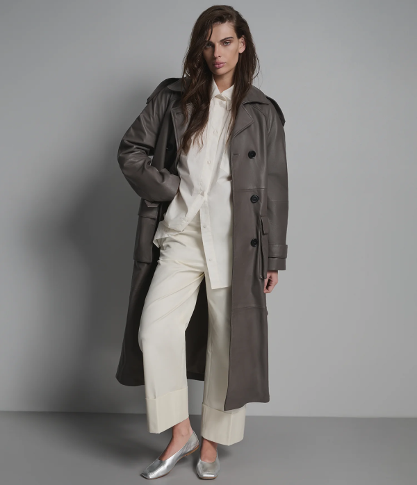Esme Leather Trench Coat