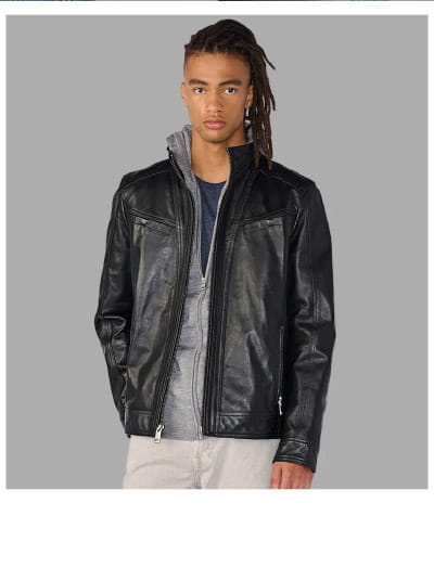 Sean Vintage Leather Racer Jacket
