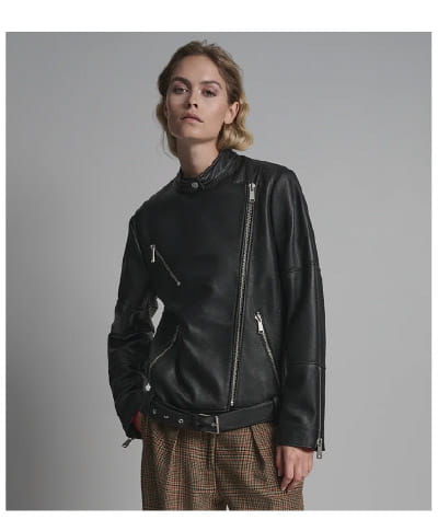 Miley Oversized Leather Moto Jacket