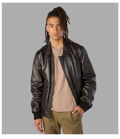 Chris Leather Bomber Jacket