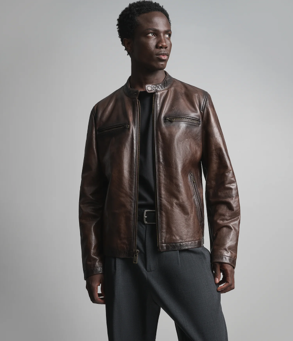 Cullen Leather Vintage Racer Jacket