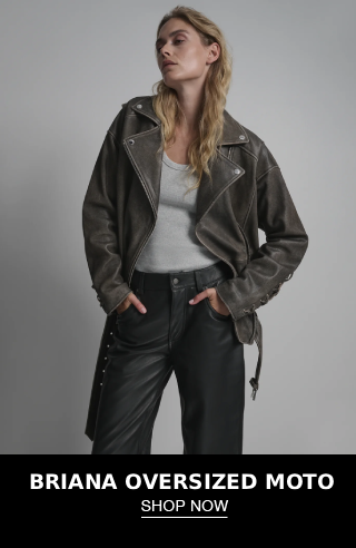 Briana Oversized Asymmetric Leather Moto Jacket