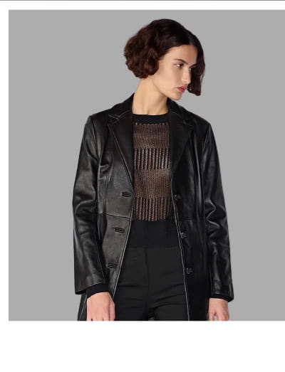 Nora Button Down Leather Trench Coat