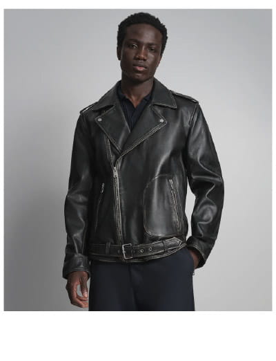 Rhodes Vintage Leather Moto Jacket