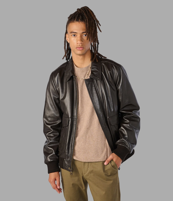 Chris Leather Bomber Jacket