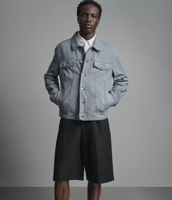 Chase Leather Denim Trucker Jacket