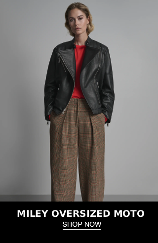 Miley Oversized Leather Moto Jacket