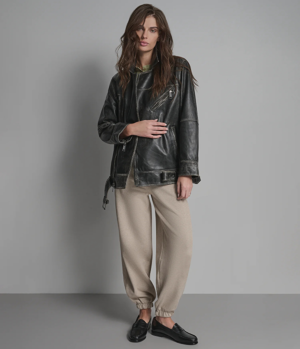 Isla Oversized Vintage Moto Jacket
