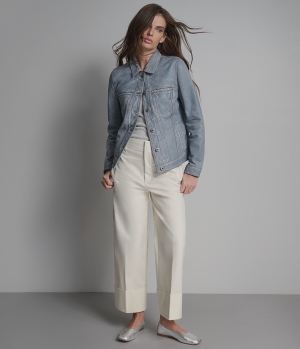 Addison Leather Denim Jacket