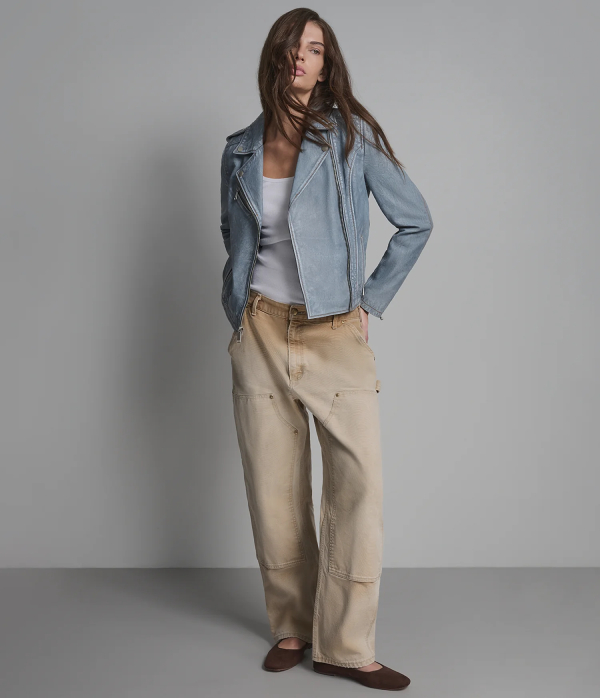 Blair Leather Denim Moto Jacket