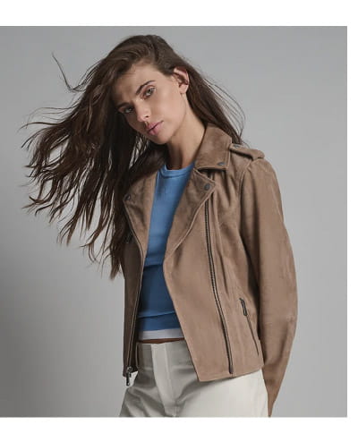 Madeline Suede Quilted Moto Jacket