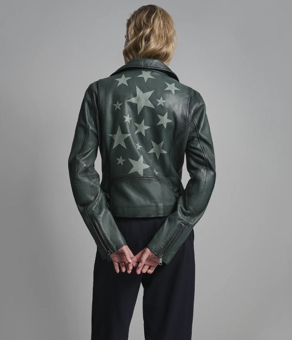 Delaney Leather Star Moto Jacket