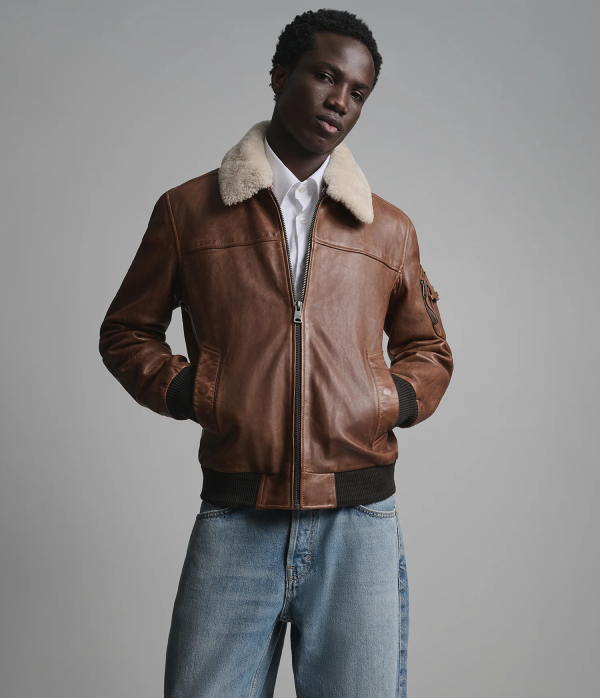 Ace Leather Bomber Jacket