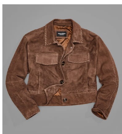 Vivianne Lightweight Suede Trucker Jacket