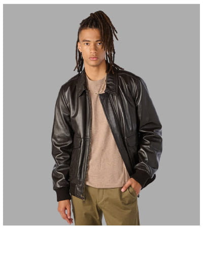 Chris Leather Bomber Jacket