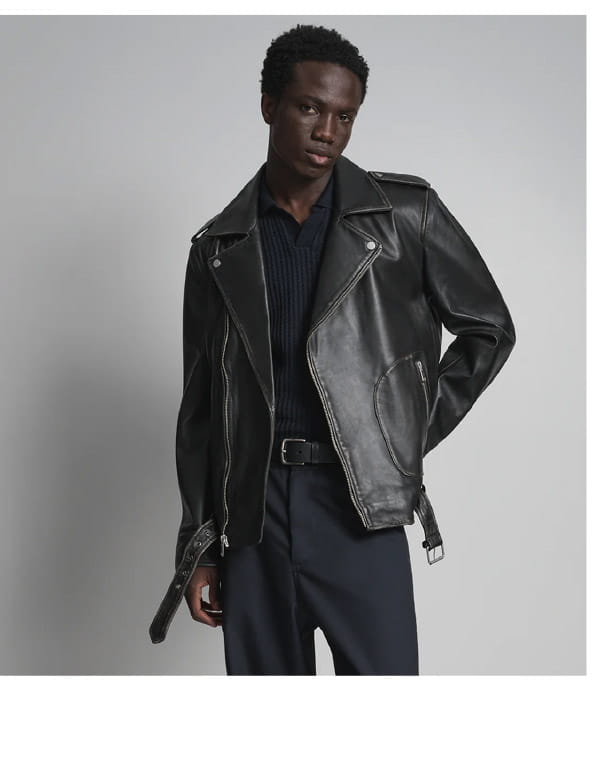 Rhodes Vintage Leather Moto Jacket