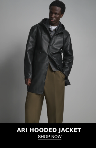 Ari Leather Hooded Anorak Jacket
