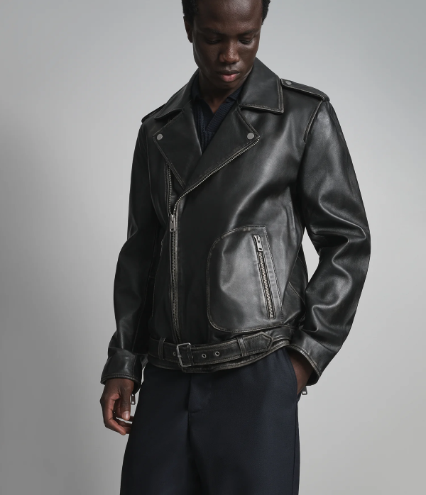 Rhodes Vintage Leather Moto Jacket