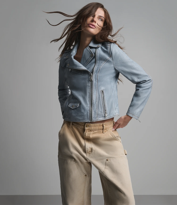 Blair Leather Denim Moto Jacket