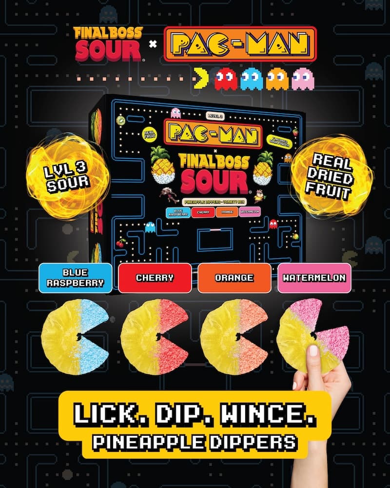 Box of PAC-MAN x Final Boss Sour Level 3 Pineapple Dippers