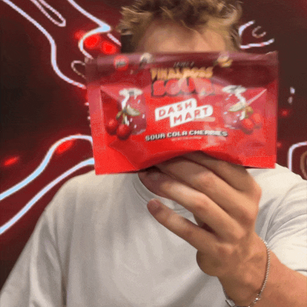 London Laz shows off Cola Cherries available on DoorDash