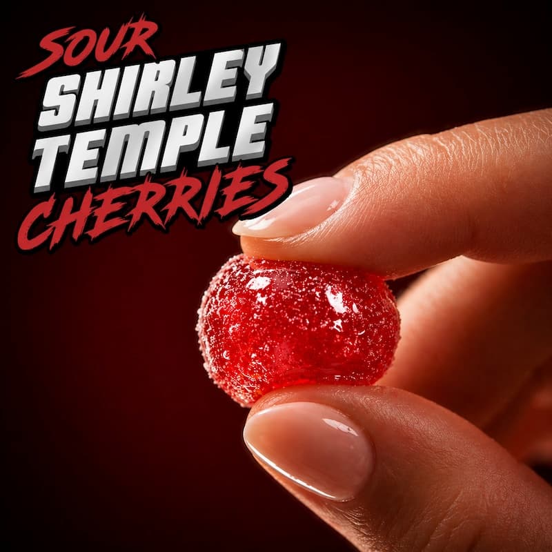 G Fuel x Final Boss Sour Sour Shirley Temple Cherries — Level 3 cherry product packaging