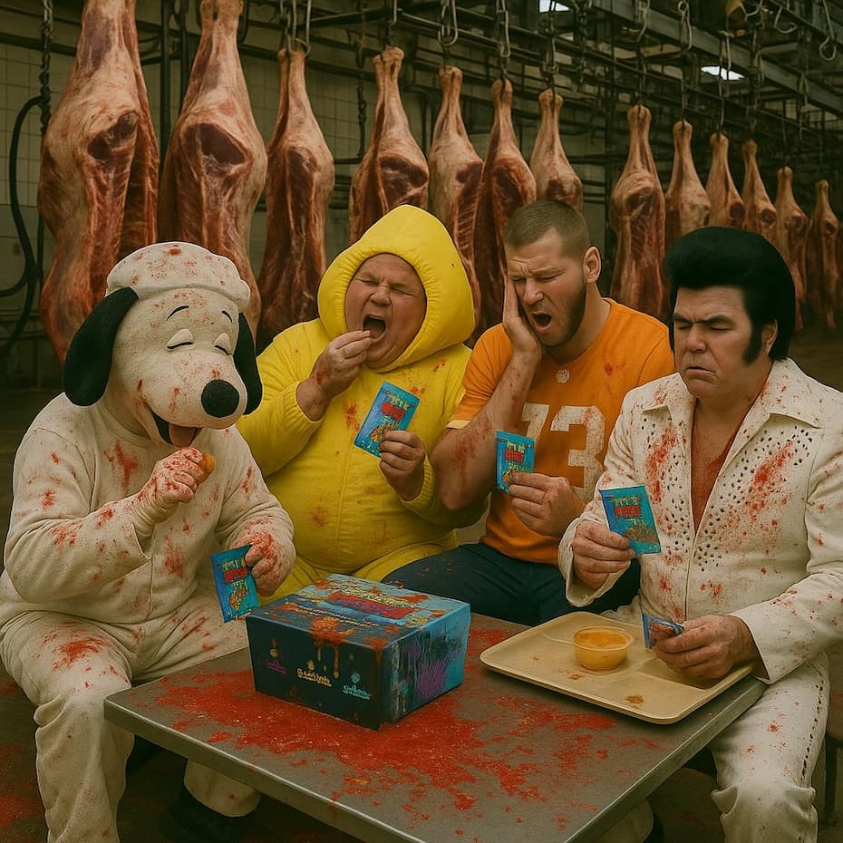 Slaughterhouse workers dressed up for Halloween