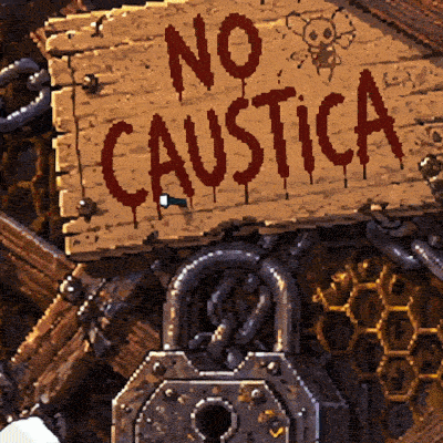 The entrance to Caustica's former royal hive in the Lemonade Bluffs, new locks visible on the honeycomb gates