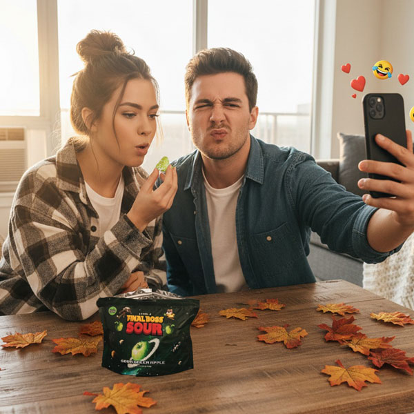 Couple eats Final Boss Sour Level 4 Sour Green Apples in their air conditioned apartment