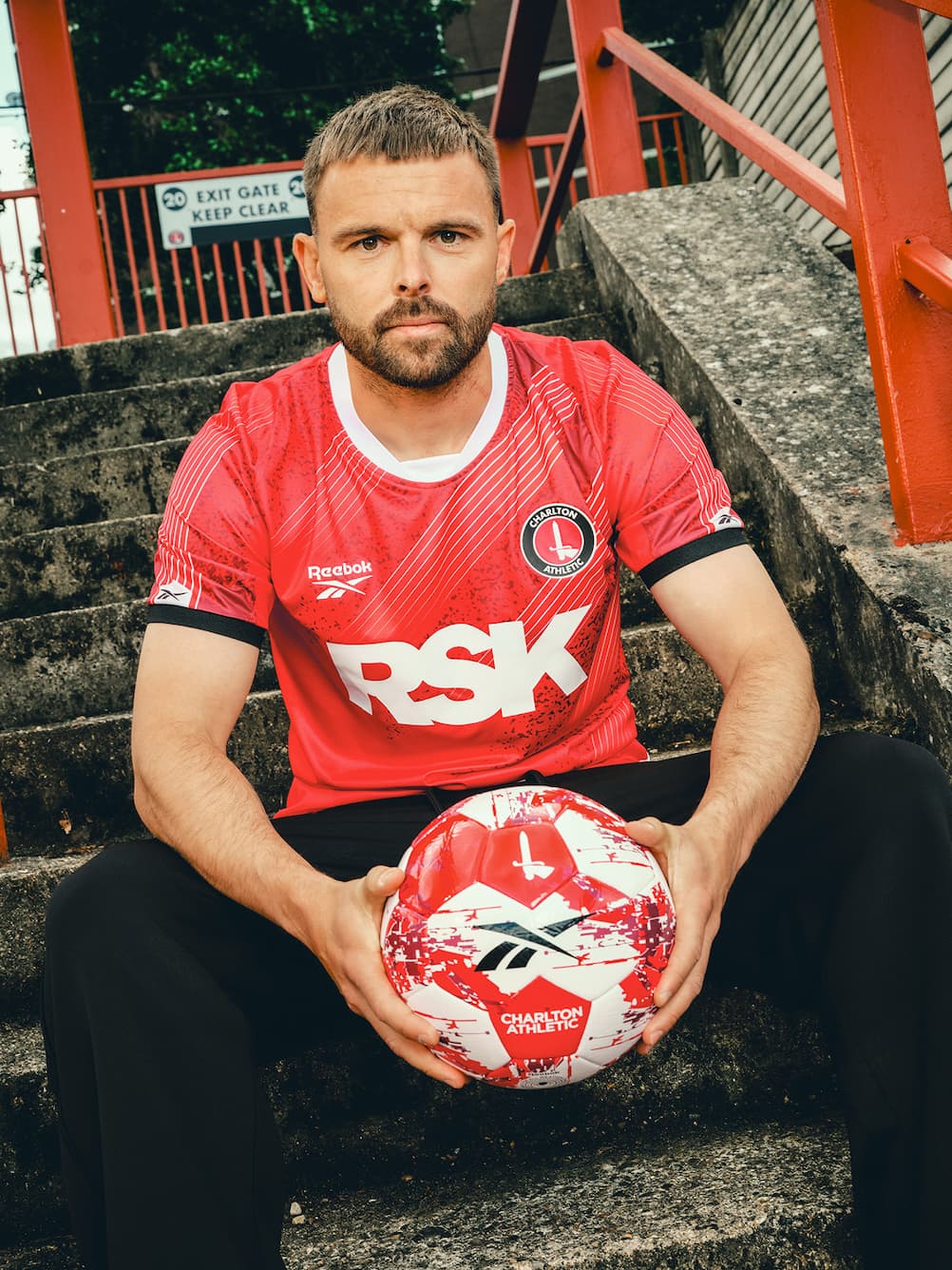 Charlton Athletic x Reebok - Matt Godden holding a football