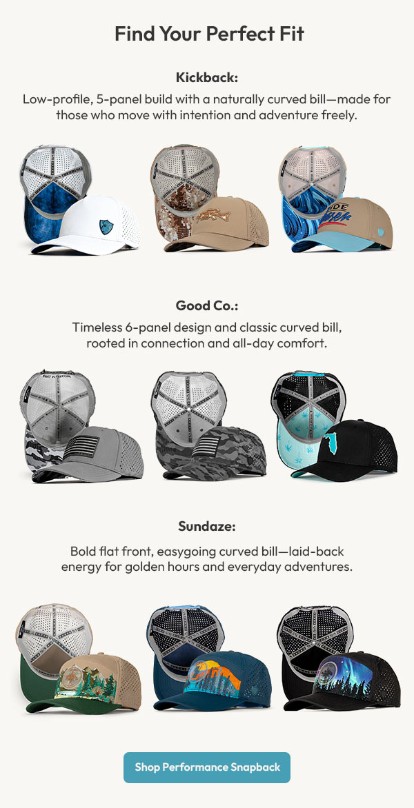 20% OFF Performance Snapback | Shop Now 