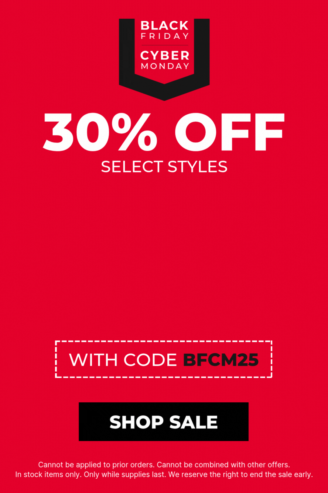 2025 30% off Black Friday - Cyber Monday deals end today