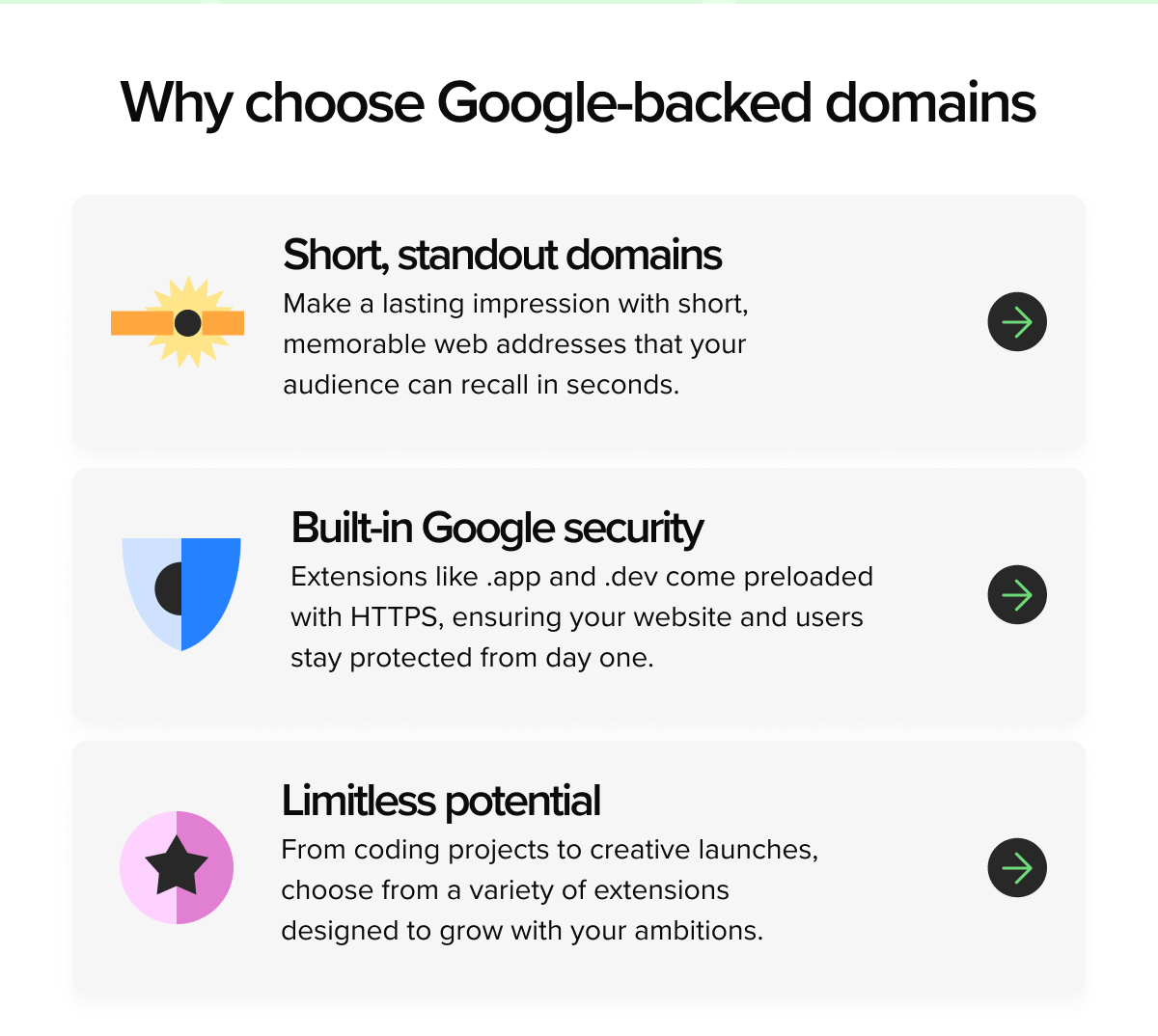 Why choose Google-backed domains