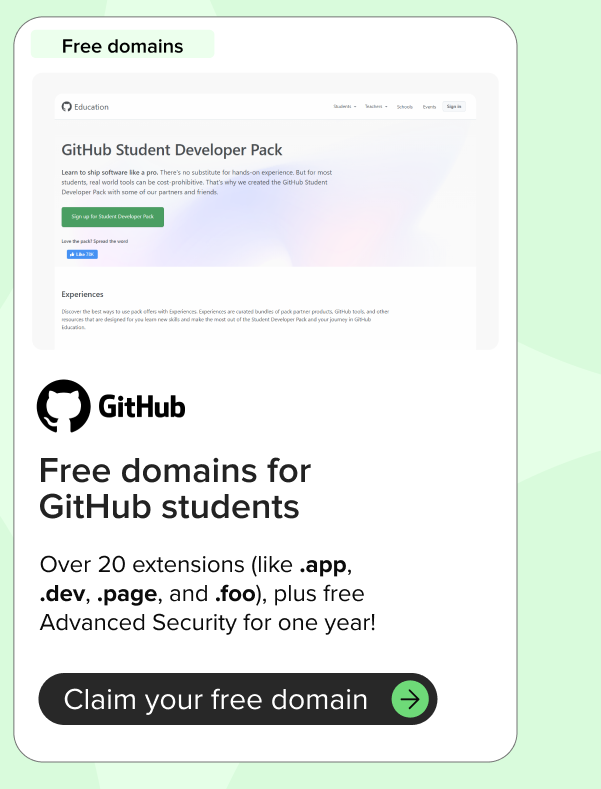 Claim your free domain